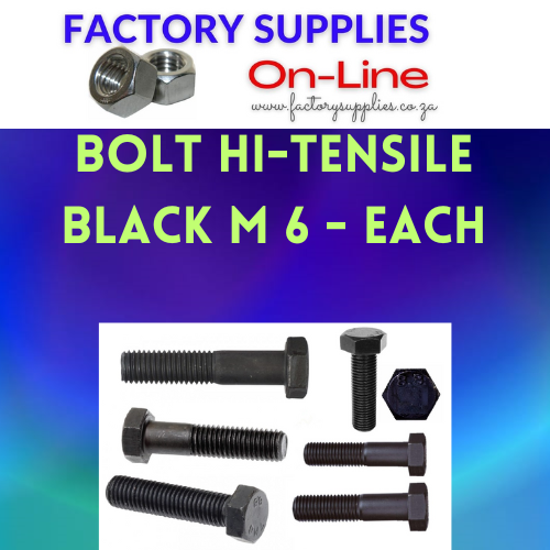 Bolt High Tensile Black M 6 - Each
