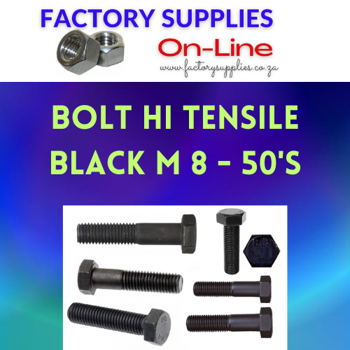Bolt High Tensile Black M 8 - 50's
