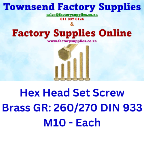 Hex Head Set Screw Brass M10 - Each