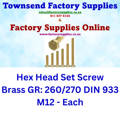 Hex Head Set Screw Brass M12 - Each