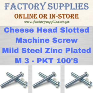 Cheese Head Slotted Machine Screw M 3 Packet
