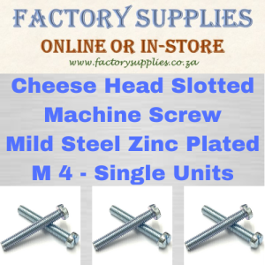 Cheese Head Slotted Machine Screw M 4 Units