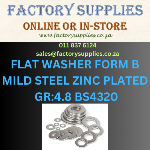 Flat Washer Form B Mild Steel Zinc Plated Per 100