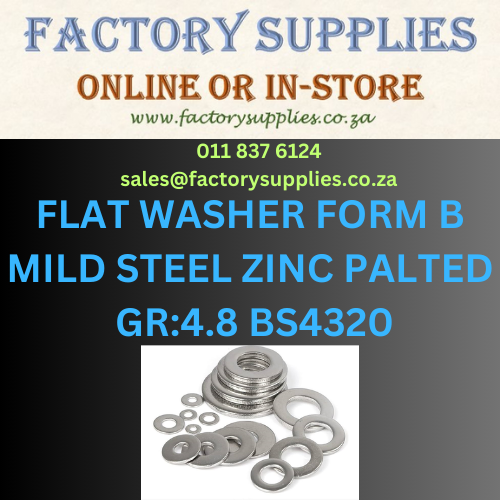 Flat Washer Form B Mild Steel Zinc Plated Per Each