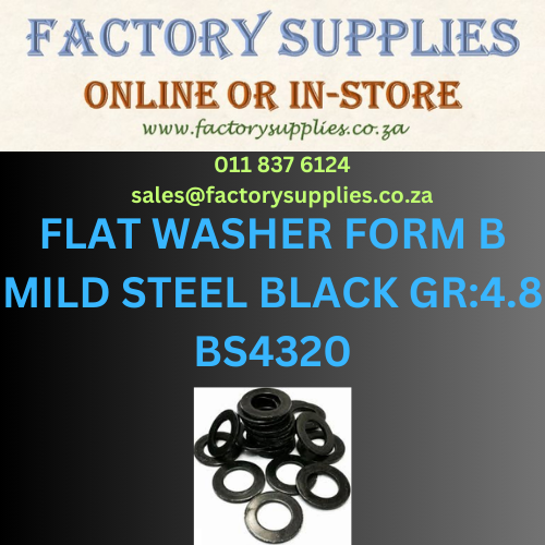 Flat Washer Form B Mild Steel Black Each